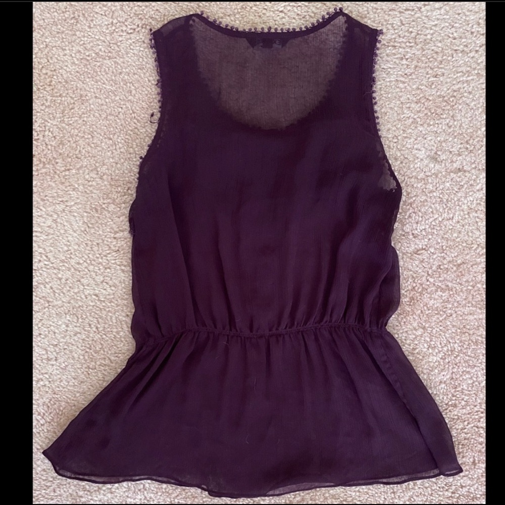 Express - XS Dark Purple Sheer Button Blouse 💜 - Picture 3 of 4